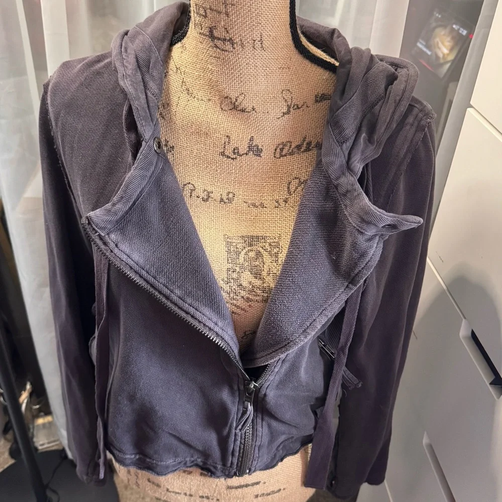 Free People You Asked For It Moto Hooded Jacket - size M